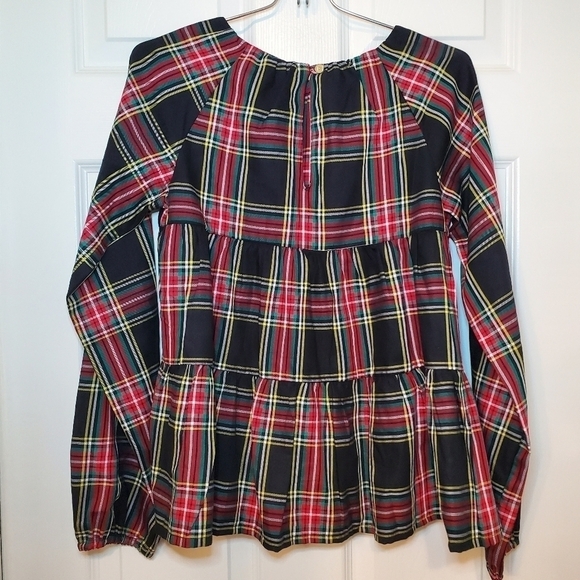 Crewcuts Girls Multicolor Plaid Long Sleeve Round Neck Casual Blouse Top Size 14 - Picture 4 of 8